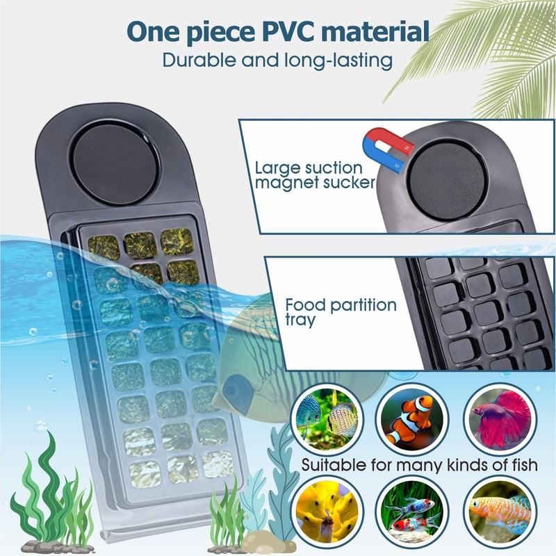 Magnetic Aquarium Seaweed Feeder - Floating Nori Holder Clip for