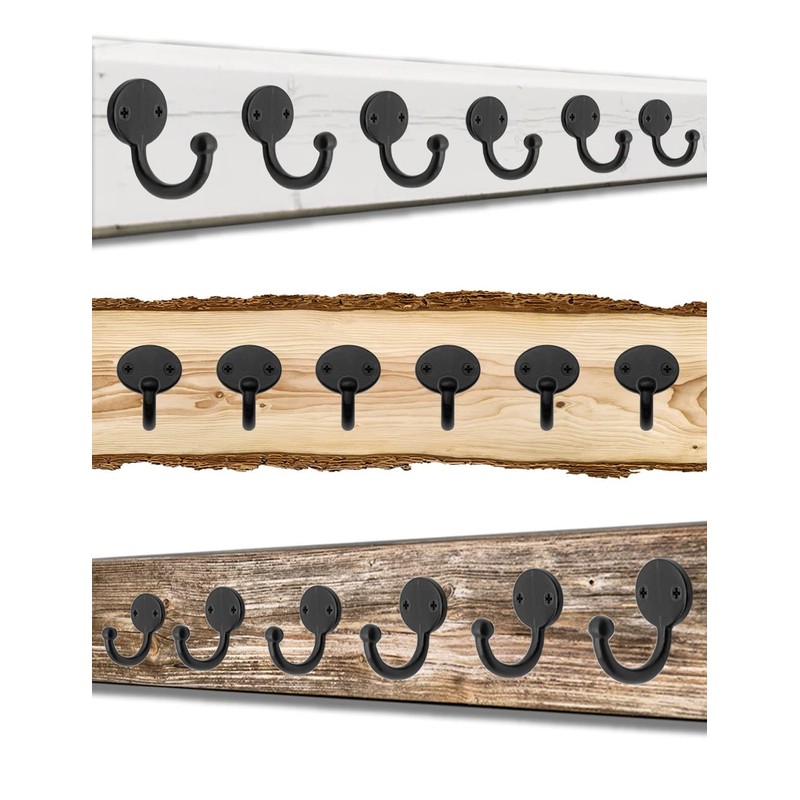 Fuxxer® Set of 6 Classic Coat Hooks Towel Hooks Vintage