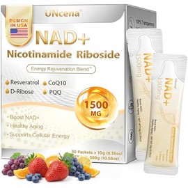 Suplemento líquido NAD+ 1500mg - Fórmula de alta absorción - 30 paquetes | Resveratrol liposomal NAD con PQQ CoQ10, NAD Plus aumenta la energía celula