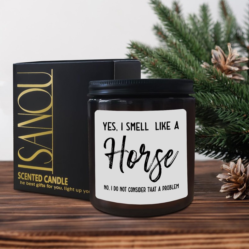 ISANOU Horse Candle,Yes I Smell Like a Horse,Gifts for Horse