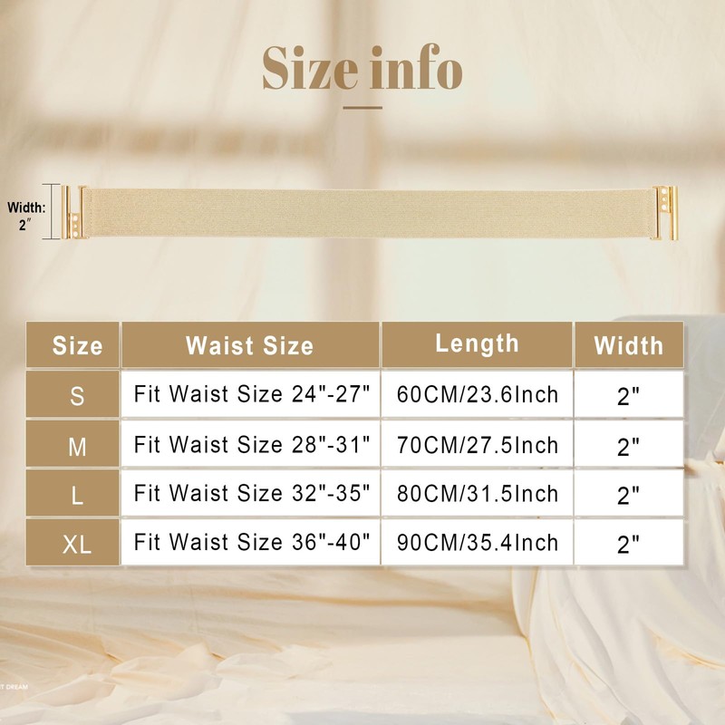 WHIPPY Wide Elastic Stretchy Belts for Women - Trimmer Stretch