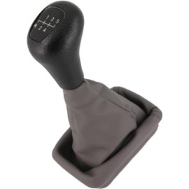 Gear Knob + Gear Stick Gaiter Set 5 Gears Suitable for MB C-Class W202, 1993-2001, Plug & Play, Car Gear Lever Shift Gaiter, with Frame, Grey - Black
