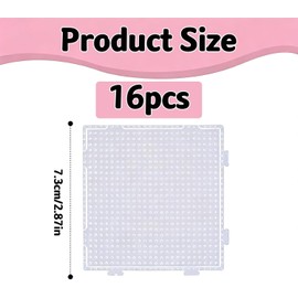 14 Pcs Hama Beads Pegboard, 2.6mm Fuse Bead Boards Set, Creative Educational Toy for Skill Development, Ideal for DIY Crafts and Family Activities, 7.3x7.3cm Size Design