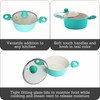 IMUSA USA Teal 3Qt Forged Dutch Oven with Glass Lid,