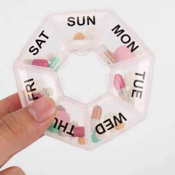 Pill Organiser 7 Day Easy Use Seven Day Pill Donut