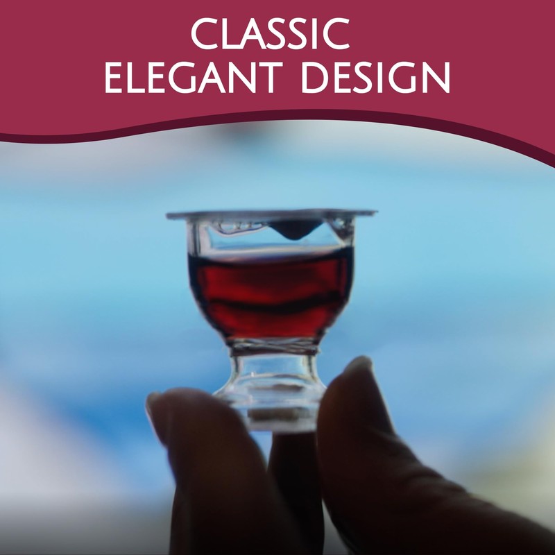 TrueVine Chalice Communion Cups and Wafer Set - Prefilled Cups