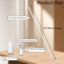 ZGWANSUI 12 Inch Window Blind Tilt Rod, Vertical Blind Wand Control, Blind Tilt Wand Replacement with Hook and Grip, Blinds Replacement Wand Clear, Blind Opener Stick Parts (6 Pack)