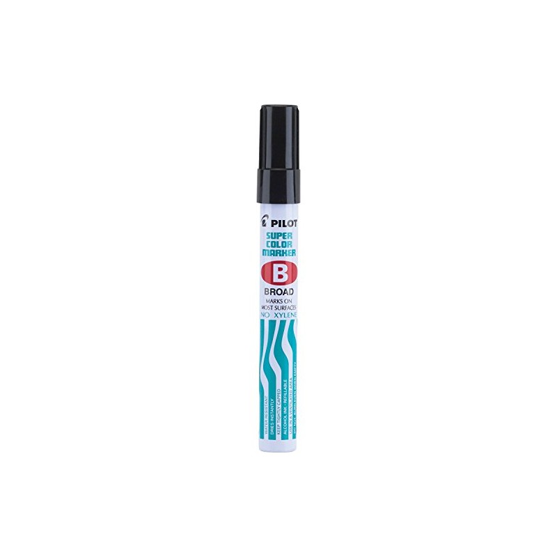 Pilot SCAB, Marcador, Tinta Permanente Negra, Rellenable, Doce Piezas (40100)