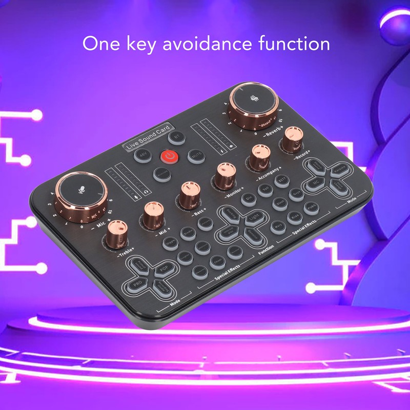 Live Sound Card Voice Changer Soundboard Bluetooth Audio Mixer for