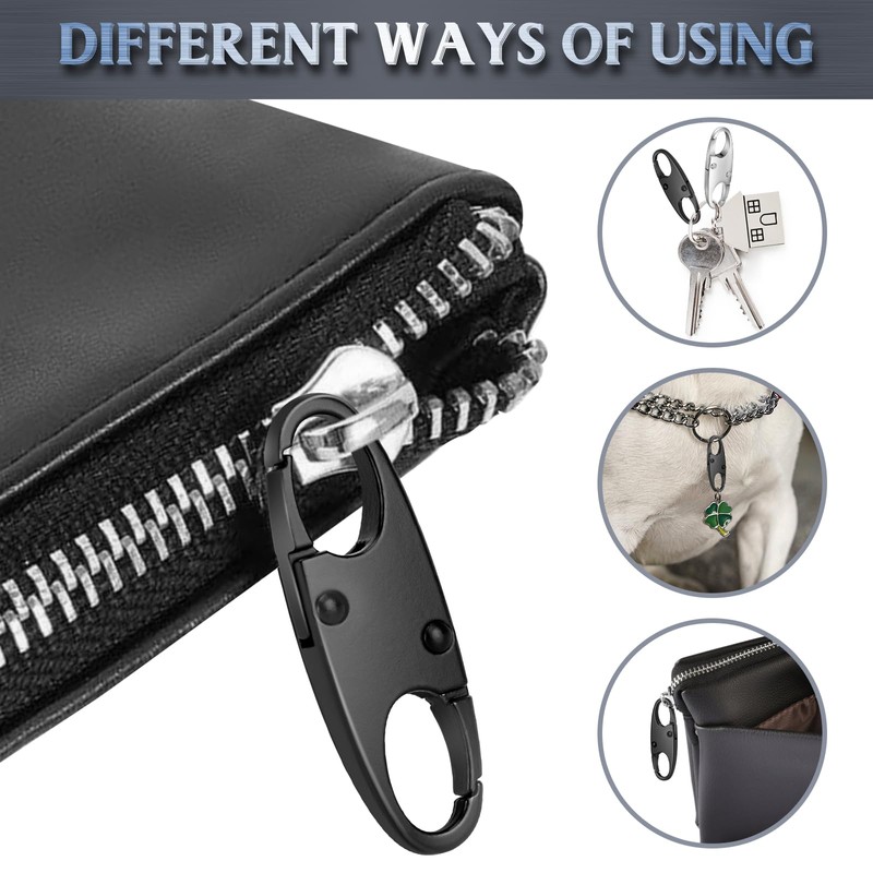 Milifox 4 Pack Zipper Clips Theft Deterrent Double Small Carabiner