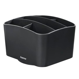 Hama 'Agent' Rotating Remote Control Holder (holds up to 6 remotes, also ideal as a desk organizer or for the bathroom, storage for remotes, pens, phone, glasses, etc.) black