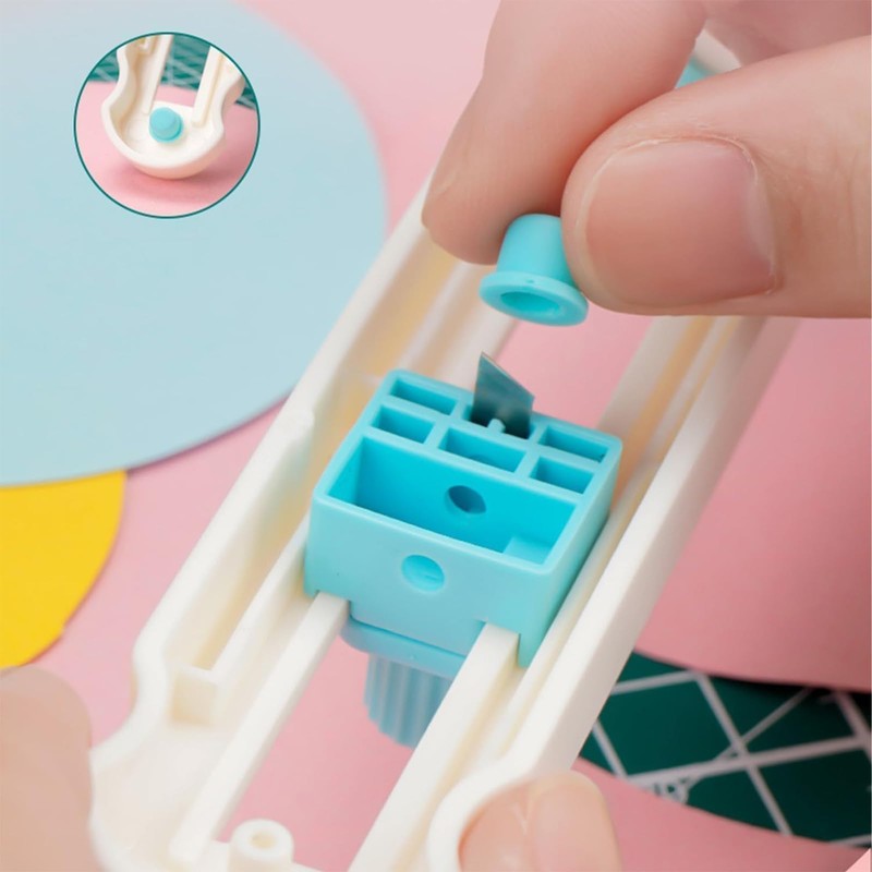 Tkxjry Circle Cutter Paper, Plastic Paper Round Cutter, Adjustable Circle