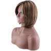 Peluca Bob Corta Liso Marrón, Peluca de Cabello con Flequillo