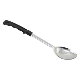 Winco Prime Stainless Steel Basting Spoon with Stop Hook Handle, NSF, Solid, 13"