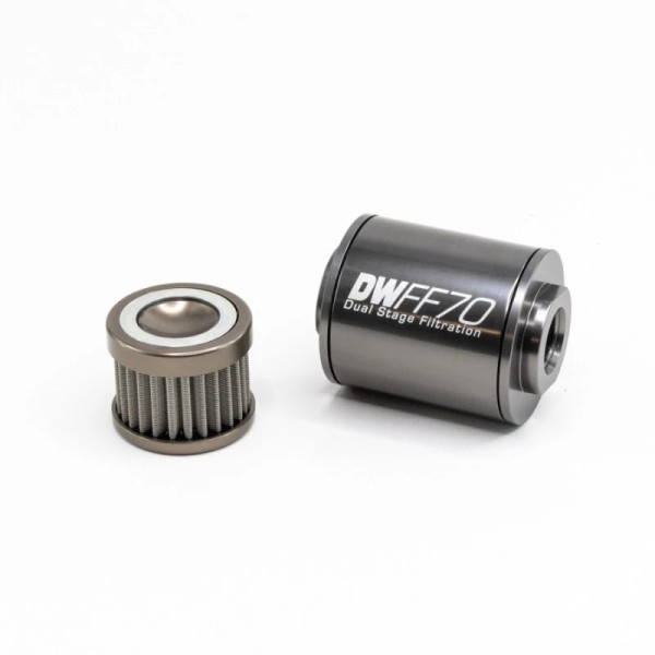 DeatschWerks Fits 8-03-070-100K Stainless Steel Inline Fuel Filter Kit