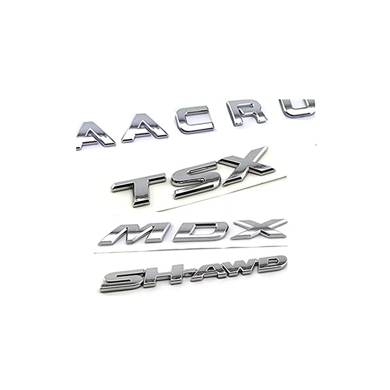 Chrome Letters MDX Badge Emblem Logo Replacement Fits for Acura