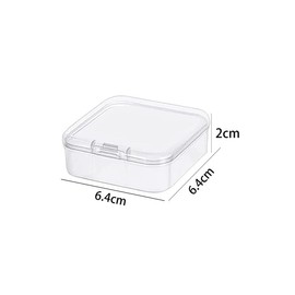 Globellapro 4PCS Square Transparent Plastic Organize,Small Storage Box with Lids,Empty Mini Clear Plastic Storage Containers Box Case for Small Item,6.4 * 6.4 * 2cm