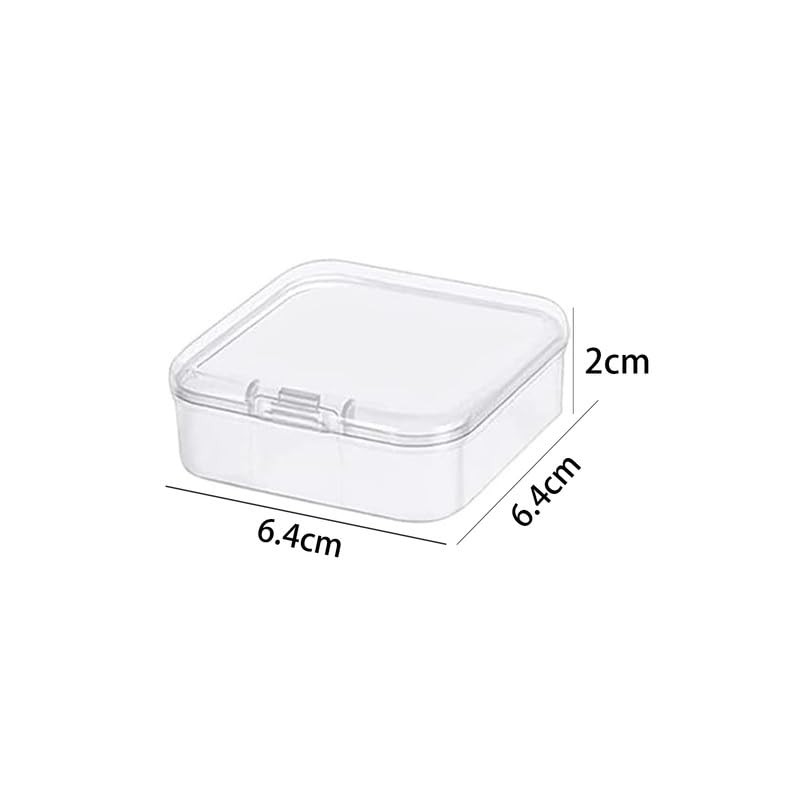 Globellapro 4PCS Square Transparent Plastic Organize,Small Storage Box with Lids,Empty