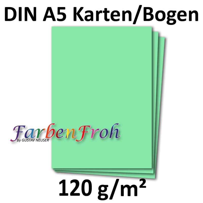 50 sheets DIN A5 paper - mint green - 120gr