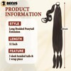BECUS Long Braid Ponytail Extension with Elastic Tie Straight Sleek