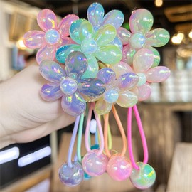 10 Pack Hair Balls for Girls Hair,Hair Ties for Girls Toddler Kids Ponytail Holders Hair knockers Cute Hair Accessories (pink blue green purple rose)