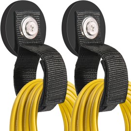 VZZNN 2 Pack Magnetic Hooks Straps, Utility Strong Garage Hooks, Magnetic Storage Tool Organizer for Cable, Rope, Wire, Tools, and More Equipment Storage in Garage, Workshop, RV, Pick-up