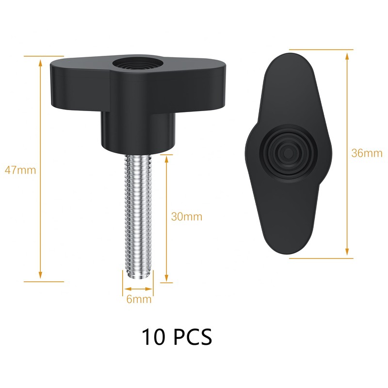 10 PCS M6 Handle Nuts,One Shape Clamping Screw Knobs