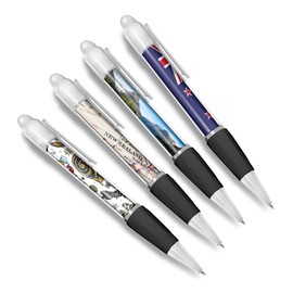 DV DESIGN Set of 4 New Zealand White Ballpoint Pens - Flag City Map Country Holiday Travel Friends Boys Girls Men Women Theme Pen #79540