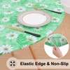 misaya Round Fitted Tablecloth with Elastic Edge, 100% Waterproof Oil