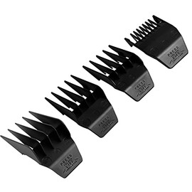 CR8GR8 Professional Peanut Clipper Guards - 4-Piece Clipper Guides For Wahl Peanut, Trimmer Cutting Guides Set - Competible with Peanut Blade, Black