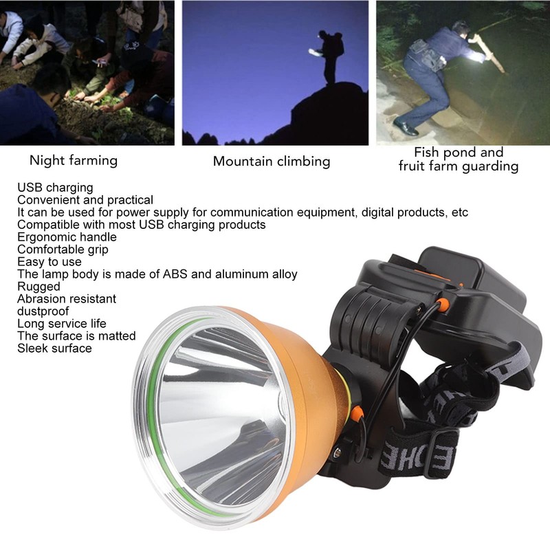 Topyond High Power LED Headlamp, High Bright USB Rechargeable Headlight,