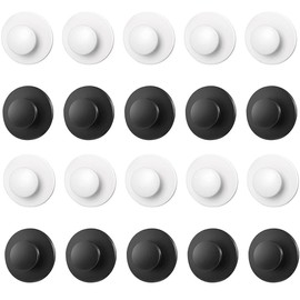 Mwrenqei 20 PCS Self-Adhesive Cabinet Knobs Plastic Self-Stick Drawer Knobs Pull Handle Round Stick Knobs Auxiliary Drawer Pulls Helper for Windows Wardrobes Cabinets Drawers (Black&White)