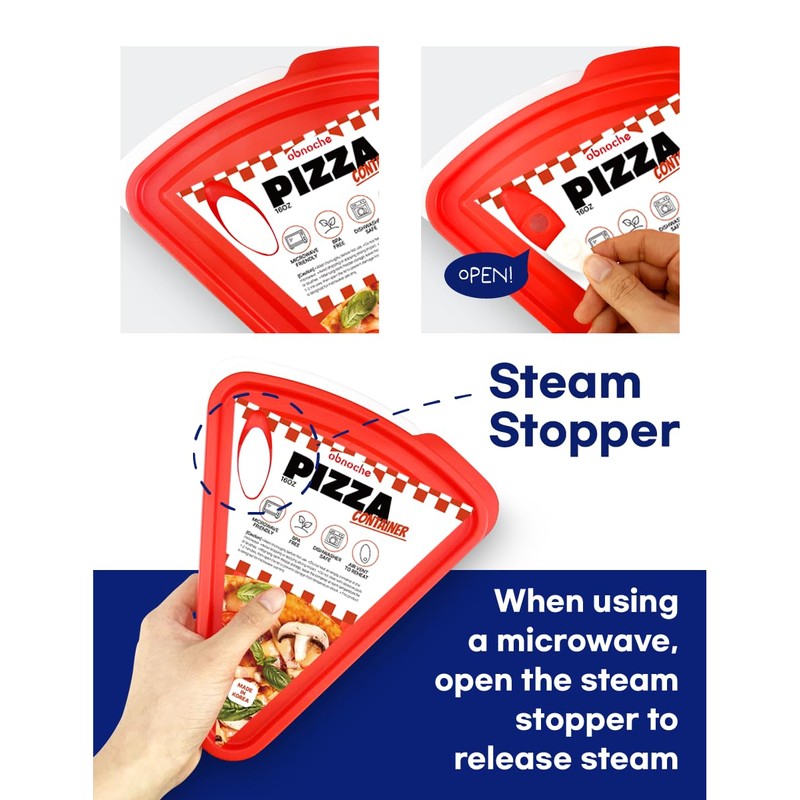OBNOCHE Pizza Slice Container, Tray and Saver, BPA Free 4