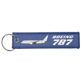 Boing 787 Dreamliner Jumbo Jet Aircraft Maintenance Passenger Model Aerospace Aviation Design Manufacturer Air Airplane Airline Flight Keychain Key Tag Chain Fob Ring