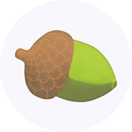 24 x 40mm Round 'Acorn' Stickers (SK00016997)