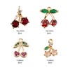 BEEFLYINGCherry Charms Brass Micro Pave Clear Cubic Zirconia Cherry Pendants,