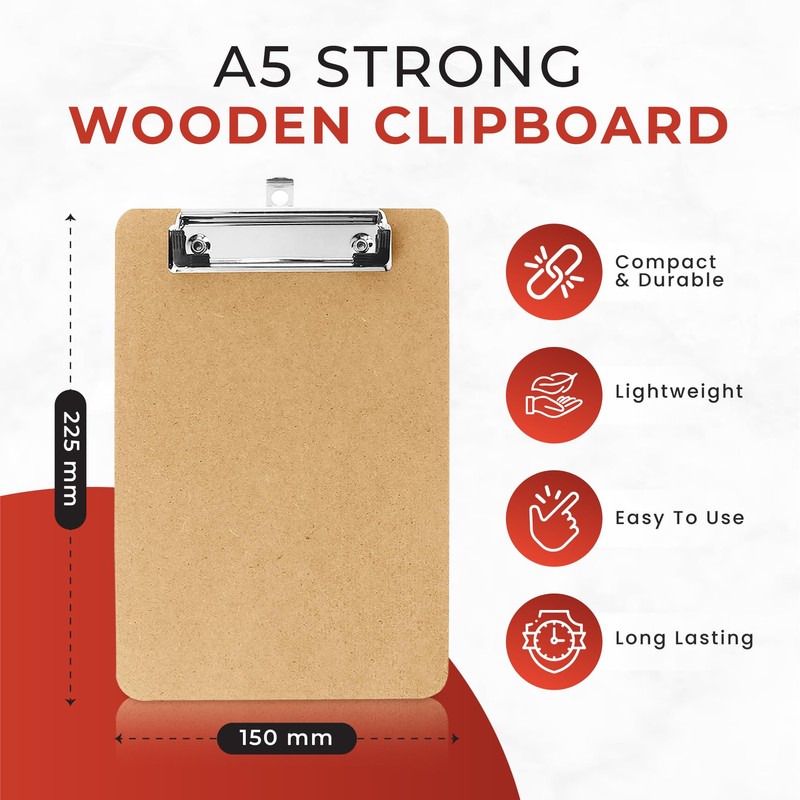A5 Clipboard Clip Boards Small Mini Clipboard Holder Wooden Clipboard