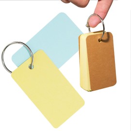 6 Pack Colored Flash Cards with 300 Sheets Study Cards, 2.7 * 1.6 Blank Notecards with Binder Ring, for DIY Greeting Cards, Kindness cards, and Study Cards