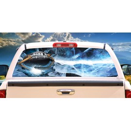 SignMission Hockey Monster Rear Window Graphic Truck View Thru Vinyl Decal HD Graphics Professional Grade Material Universal Fit for Full Size Trucks Weatherproof & Car Wash Safe Made in The U.S.A.