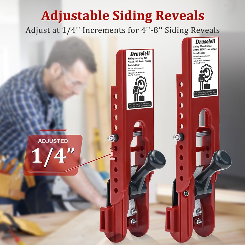 Siding Installation Tools, Siding Mounting Kit with Adjustable Reveals, Lap