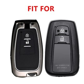 Otai Zinc Alloy Car Key Cover Compatible with Toyota Corolla Prius Camry C-HR RAV4 Prado Clever Car Key Shell (Matte Colour 2 Buttons)