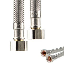 tecuro sanitary connection hose extension 3/8 inch (9.53 mm) union nut x 3/8 (9.53 mm) union nut - length 300 mm.