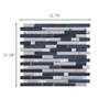 Silver Stainless Steel and Glass Diamond Mosaic Tile Black Silver