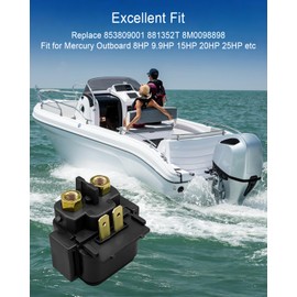 853809001 Boat Motor Starter Solenoid Relay Assy Fit for Mercury Tohatsu Nissan Mariner Outboard Engine 8HP 15HP 25HP 30HP 40HP Replace 881352T 8M0098898