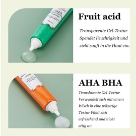Soleneva AHA BHA Fruit Acid Facial Cleansing Set of 2 Acne Cream & Anti Pimple Cream, Pigment Spot Remover for Blemished Skin, Improve Against Pimples & Age Spots Face Care Cream