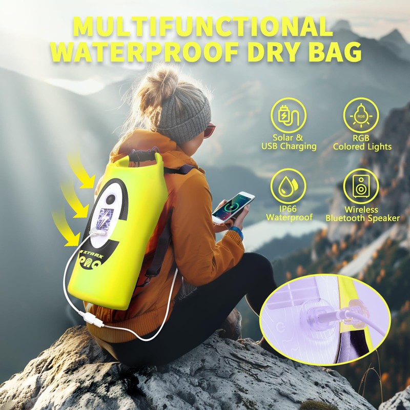 LexonElec x ZTARX Waterproof Dry Bag, 10L Roll Top Dry