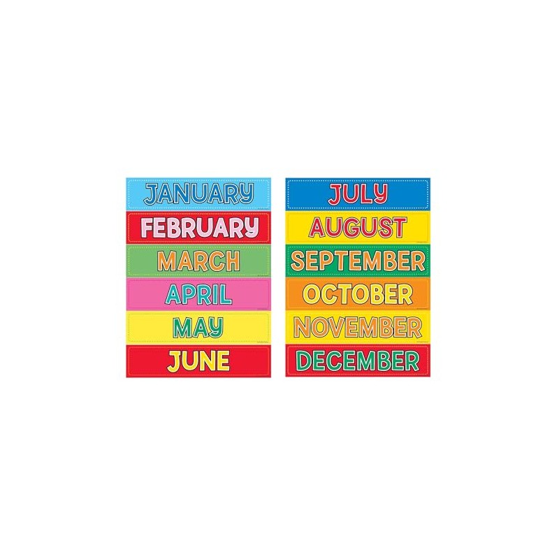 Hygloss 12-Pcs Wall Calendar Monthly Cards, 12 Months of the