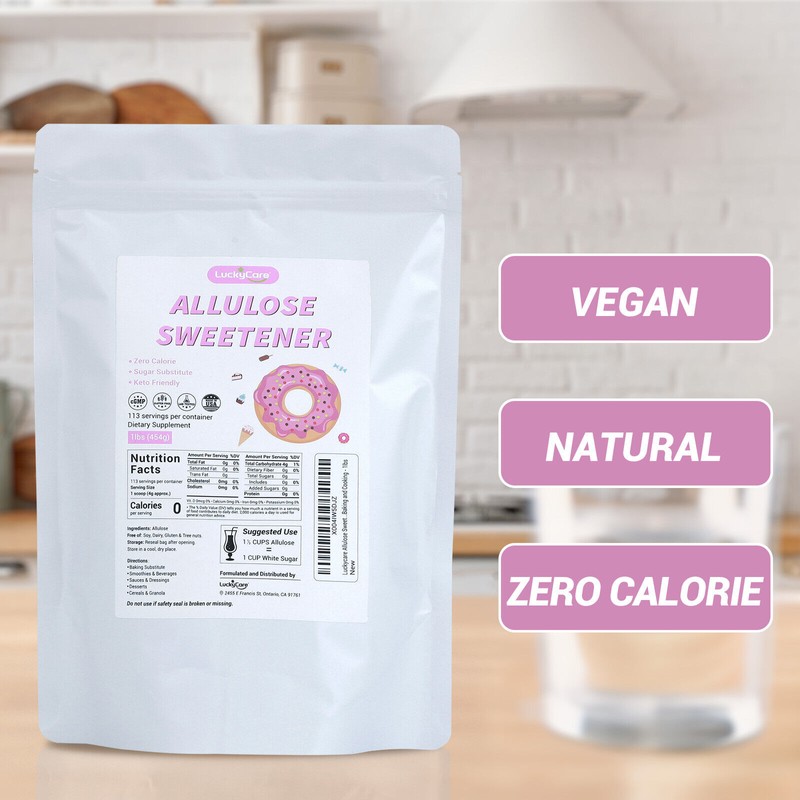 Luckycare Allulose Sweetener 1 LBS, 100% Pure Zero Net Carb
