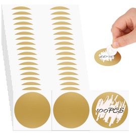 100 PCS Scratch Off Stickers Labels, 2" Scratch Off Stickers Gold Self Adhesive Scratch Off Cards Scratcher Stickers for Making Surprise Reward Cards Lottery Tickets and Raffle Ticket Games Creating