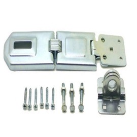 NU-SET 6-Inch Single Hinged Rolled Edges Steel Hasp with Flexible Links For Superior Strength, Mounting Screws included 2702-3